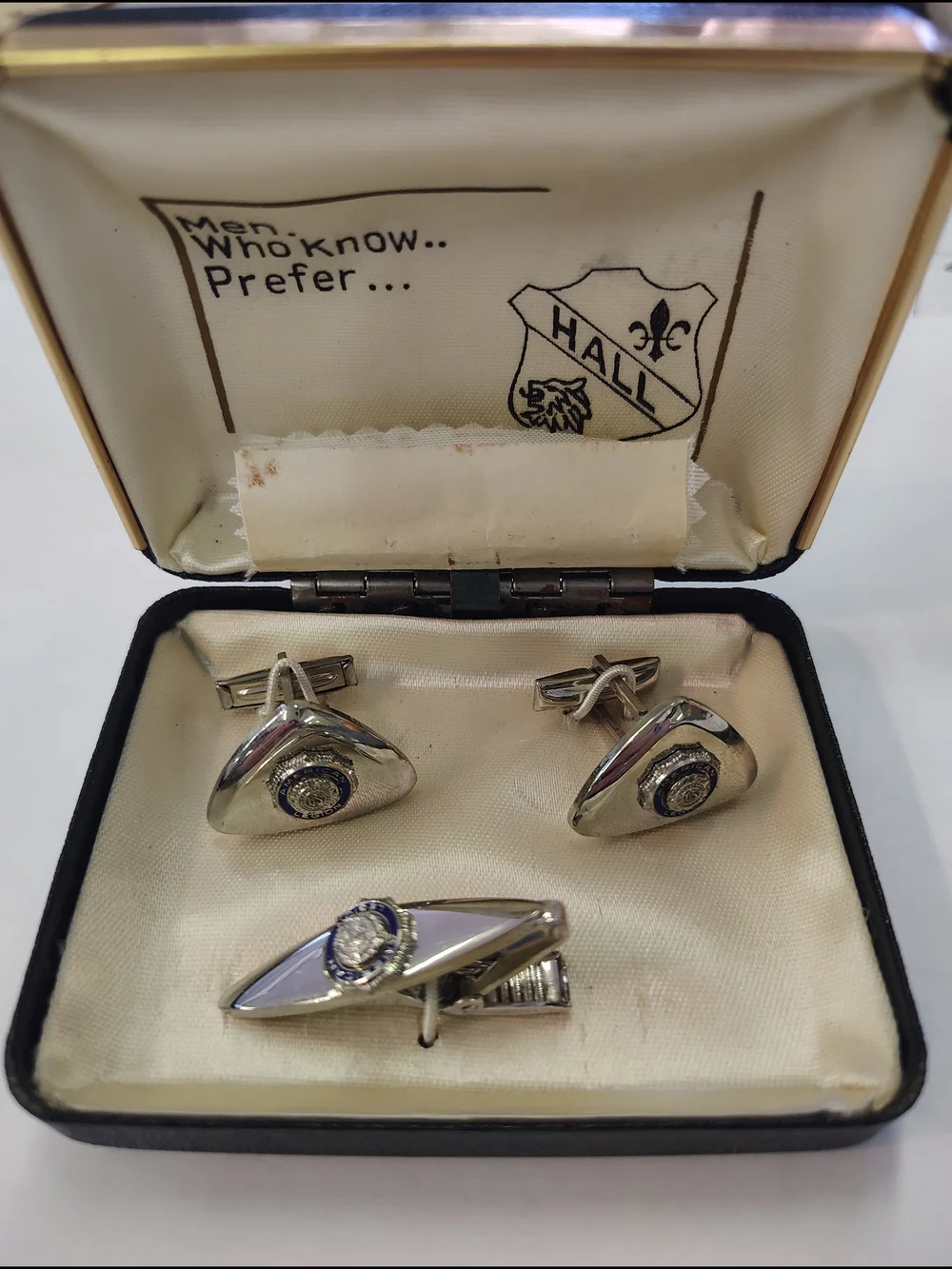Hall Silver-Tone Cufflink and Tie Clip Set - Silver